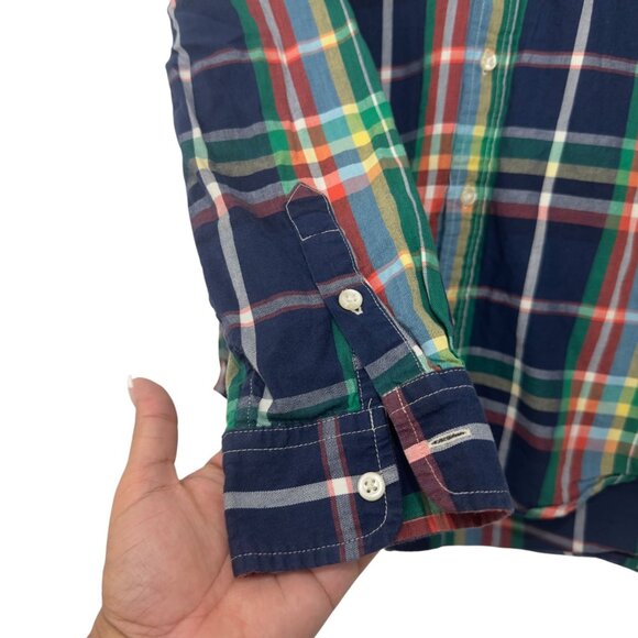 Ralph Lauren Plaid Button-Down Shirt Young XL Multicolor Long Sleeve 100% Cotton - Picture 10 of 12